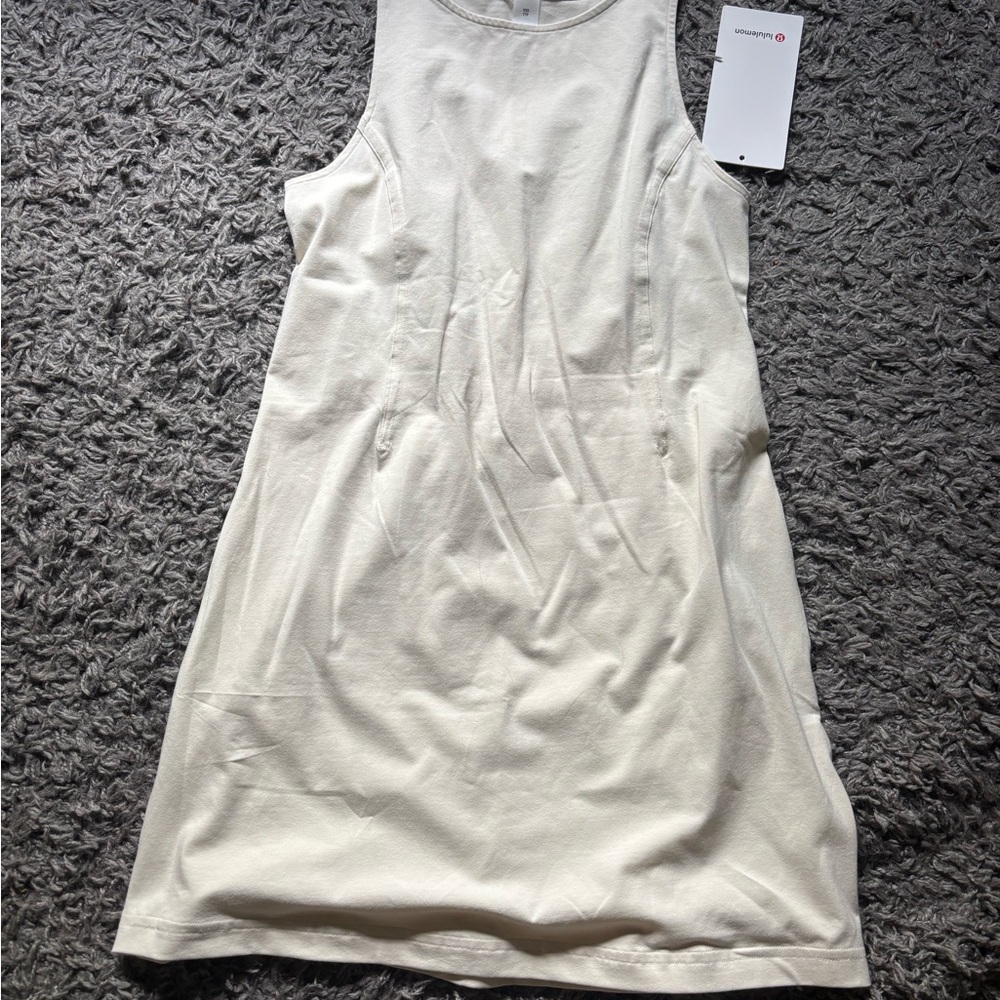 Lululemon Athletica Cream Pleated Sheath Dress